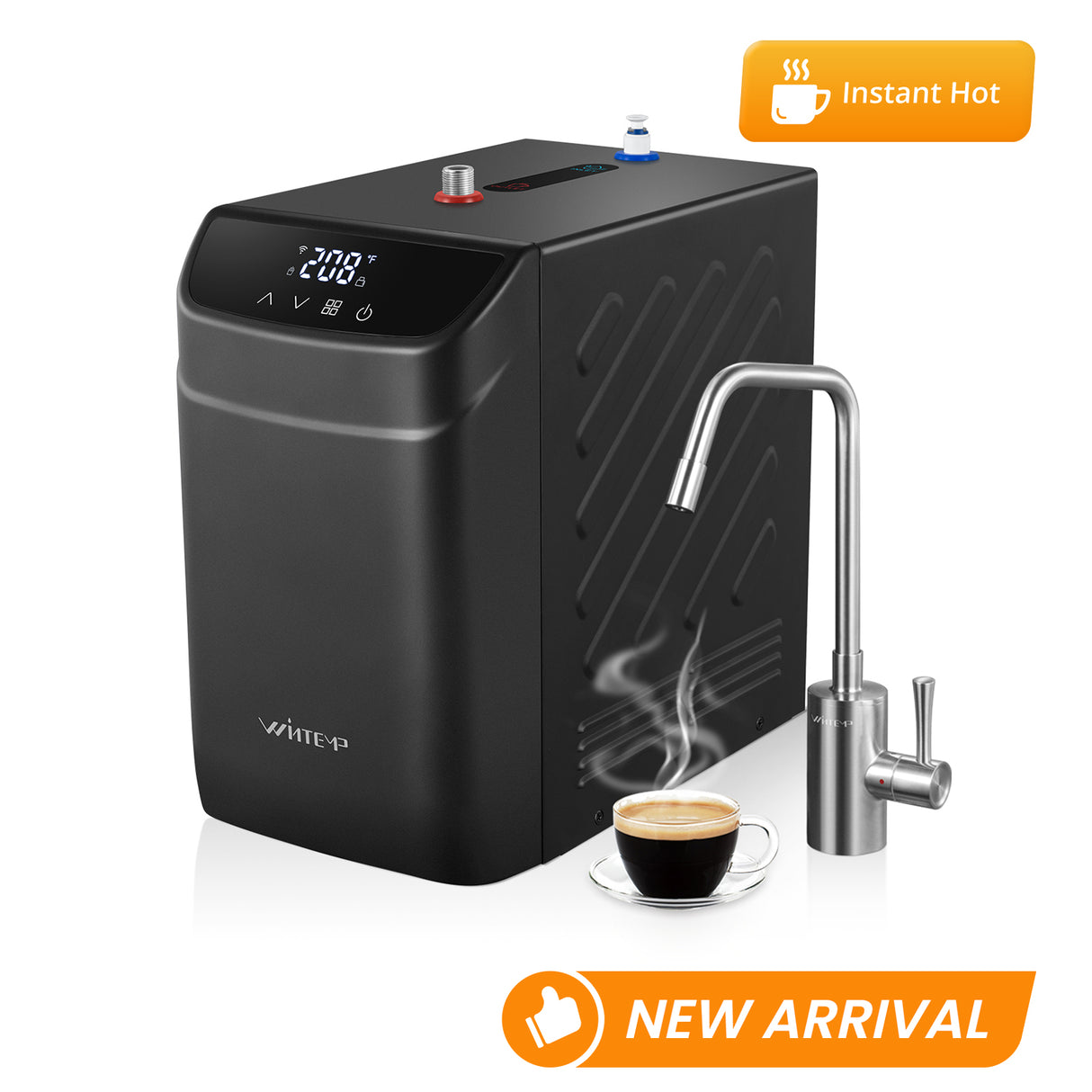 WINTEMP 208°F Instant Hot Water Dispenser – Compact Unit with Child Lock & Hot-Only Faucet