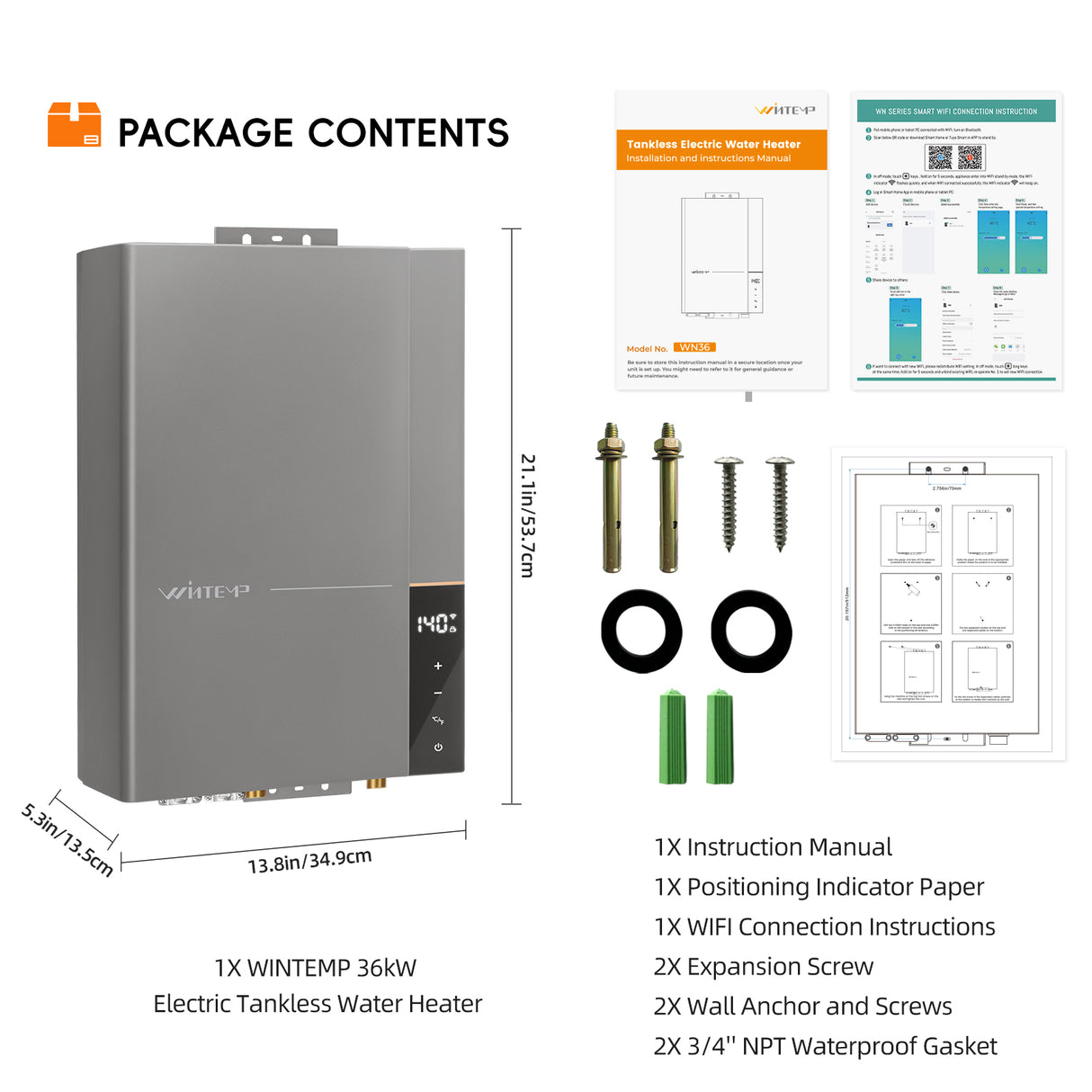 WN27---Chauffe-eau électrique sans réservoir à alimentation multiple 240 V / 27,0 kW 