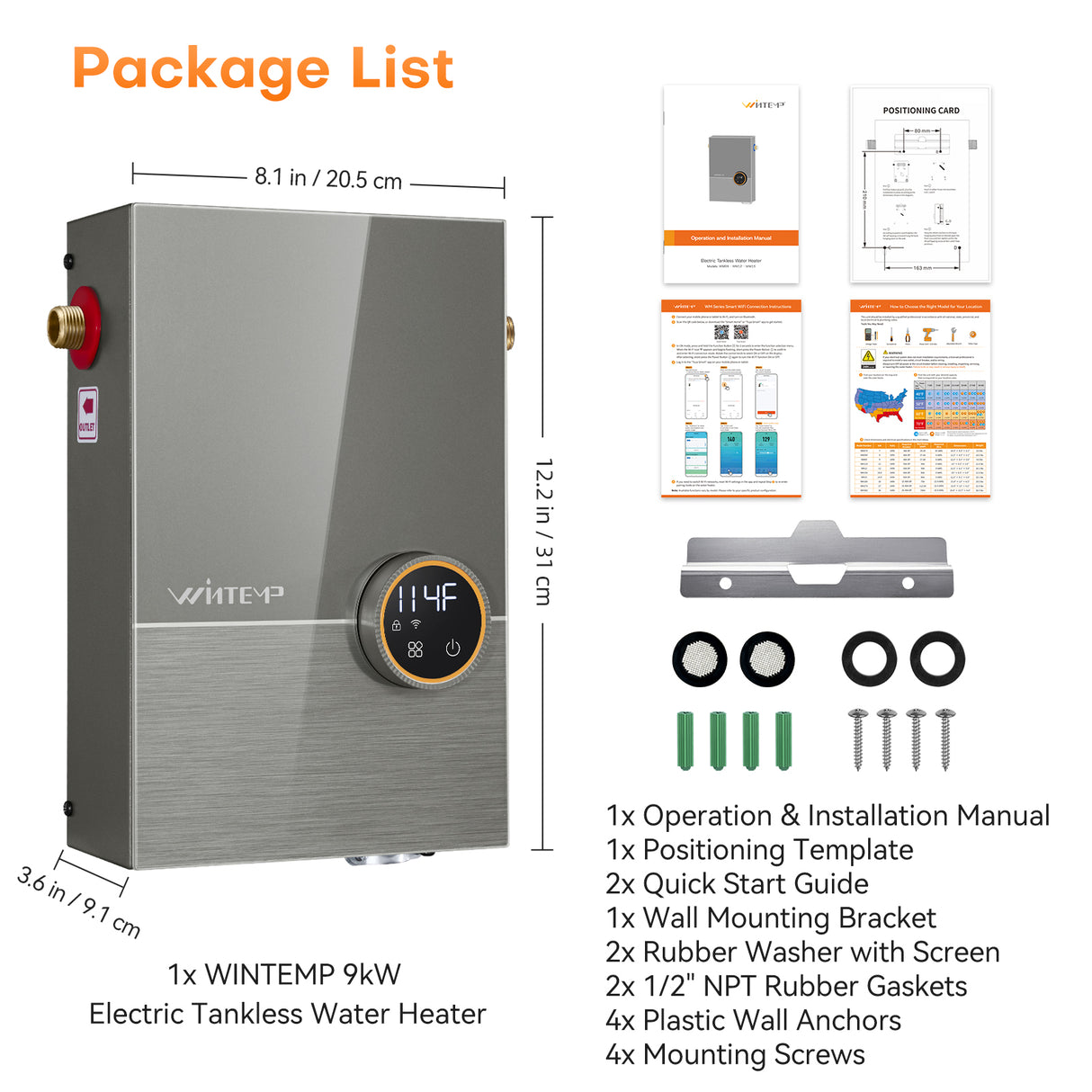 WM12 Smart Point-of-Use Tankless Electric Water Heater