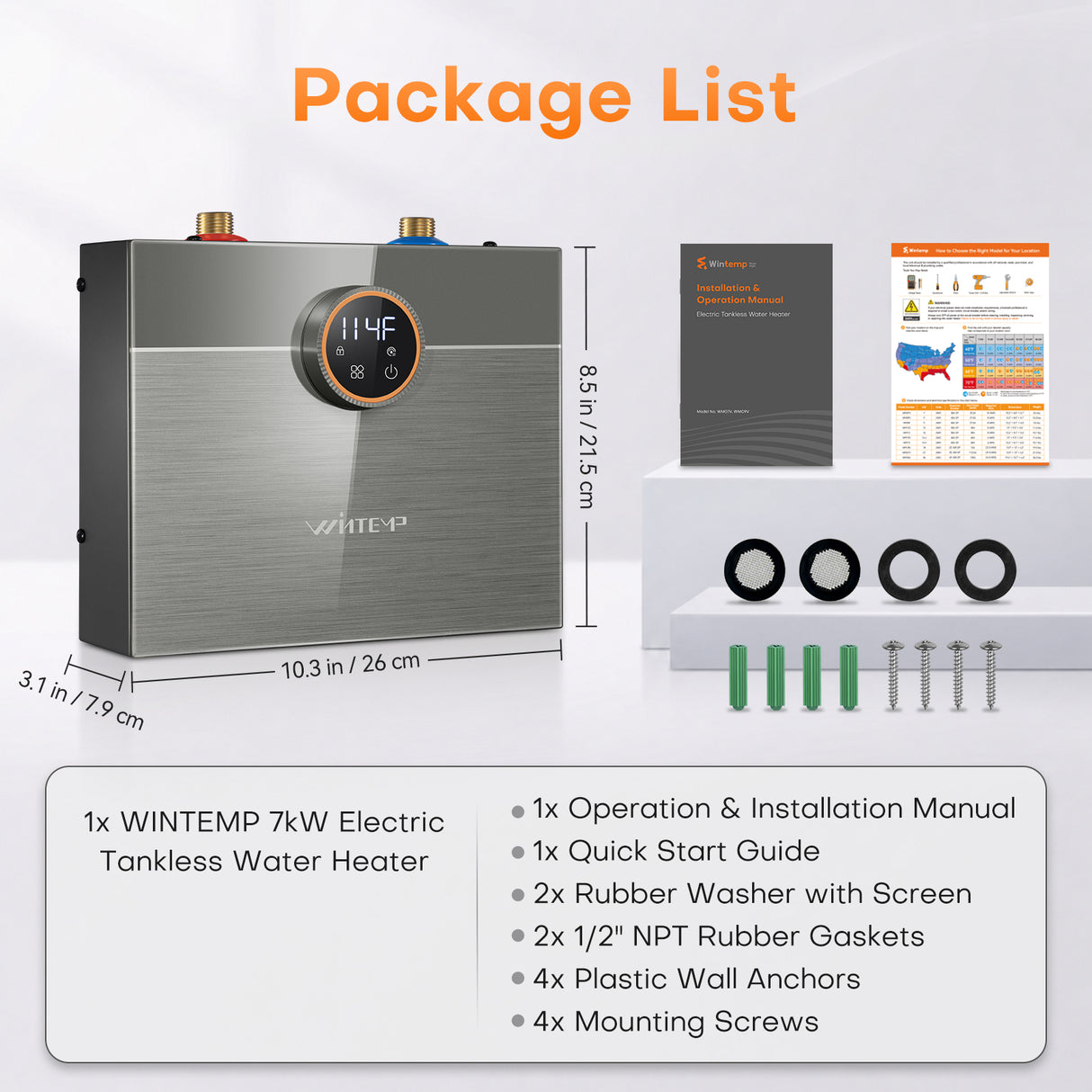 WM07 Plus Smart Point-of-Use Tankless Electric Water Heater